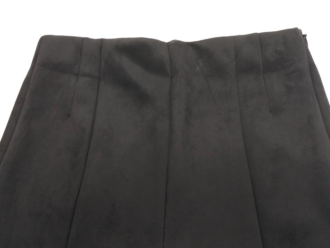 新品 ZARA ザラ スウェード調 スキニー パンツ sizeM/黒 ◇■ ☆ fib7 レディース