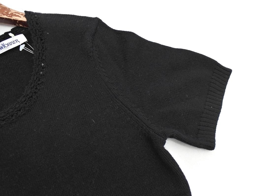 ネコポスOK 新品 NEWYORKER ニューヨーカー アンゴラ混 ニット セーター sizeM/黒 ◇■ ☆ fib7 レディース_画像3