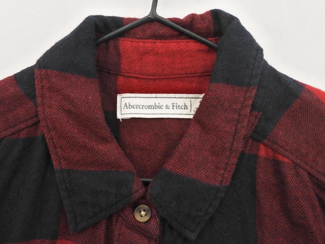 Abercrombie & Fitch アバクロンビー&フィッチ チェック ネル シャツ sizeS/黒x赤 ◇■ ☆ fib7 レディース_画像4