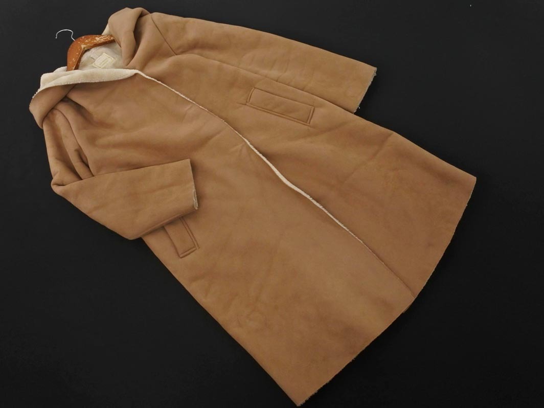 URBAN RESEARCH アーバンリサーチ ムートン調 フード コート sizeF/キャメル ◇■ ☆ fib7 レディース_画像1