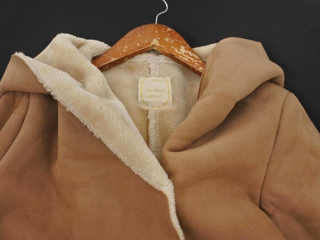 URBAN RESEARCH アーバンリサーチ ムートン調 フード コート sizeF/キャメル ◇■ ☆ fib7 レディース_画像2