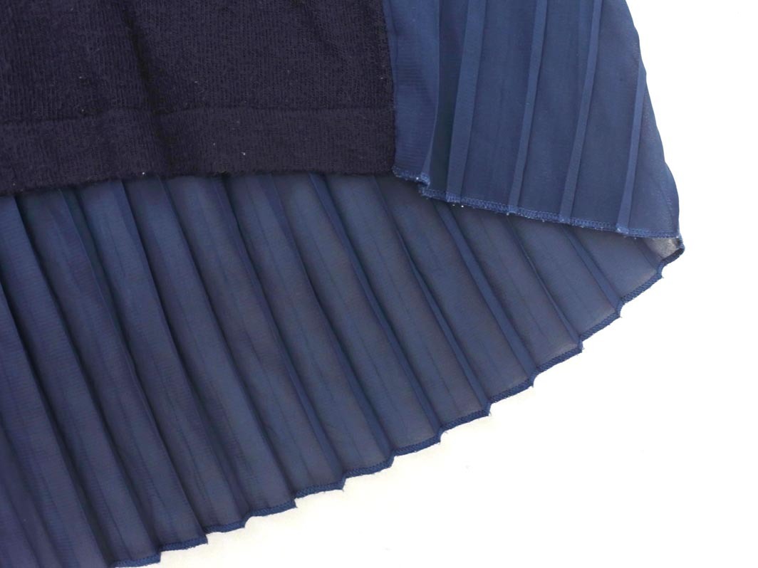 JEANASIS Jeanasis плиссировать переключатель вязаный свитер sizeF/ темно-синий *# * fib7 женский