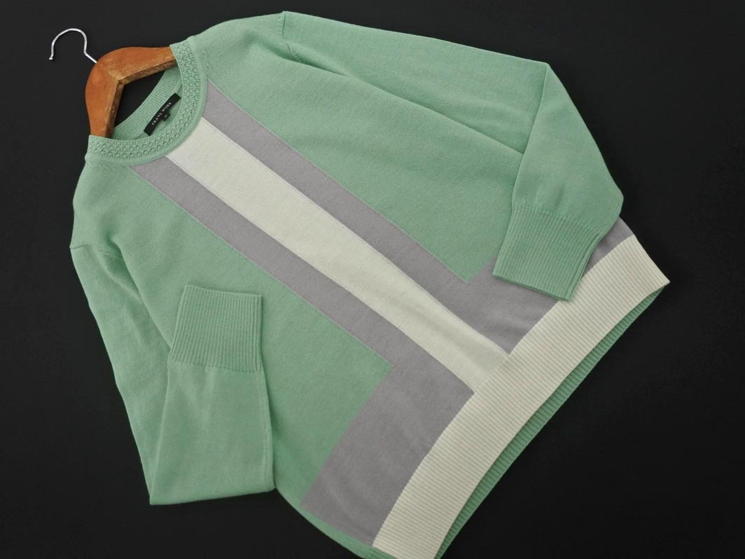 TRANS WORK トランスワーク ウール混 ニット セーター size38/緑 ◇■ ☆ fib7 レディース_画像1