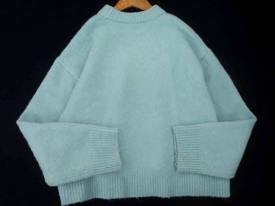 ZARA ザラ ワイド幅 ニット セーター sizeL/水色 ◇■ ☆ fib7 レディース_画像4