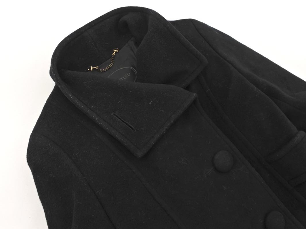 UNTITLED Untitled шерсть . длинное пальто size2/ чёрный *# * fib7 женский