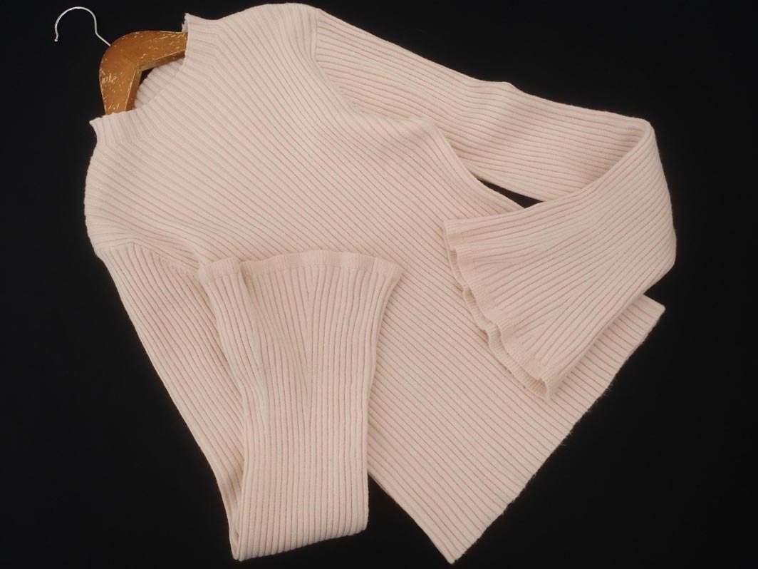 Heather ヘザー ハイネック フレアスリーブ ニット セーター sizeF/ピンク ◇■ ☆ fib7 レディース_画像1