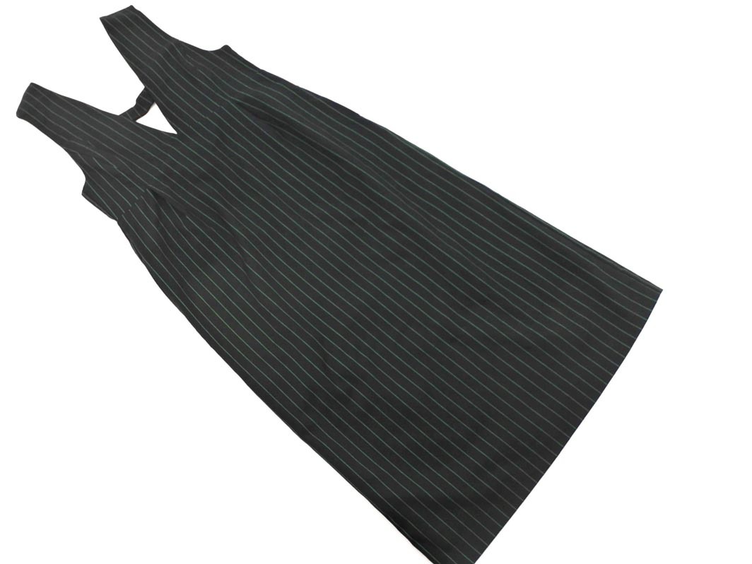 KBF ケービーエフ アーバンリサーチ ストライプ ジャンパー スカート sizeONE/黒ｘ緑 ■■ ☆ fib7 レディース_画像1