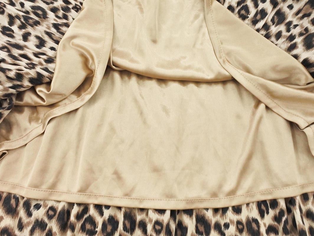 INGNI イング レオパード ロング プリーツ スカート sizeM/ベージュ ◇■ ☆ fib7 レディース