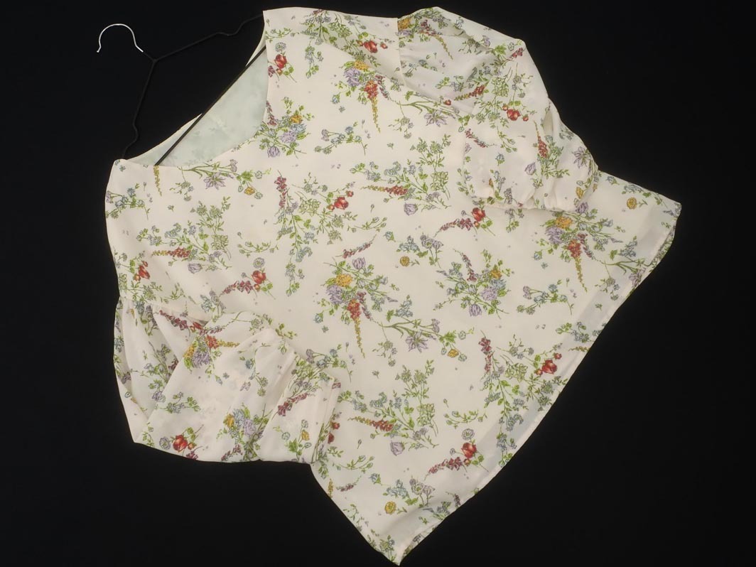 ネコポスOK ナチュラルビューティーベーシック ボタニカル柄 ブラウス シャツ sizeM/オフホワイト ◇■ ☆ fib7 レディース_画像1