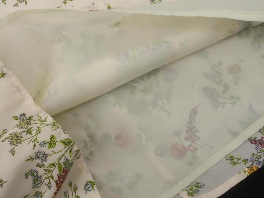 ネコポスOK ナチュラルビューティーベーシック ボタニカル柄 ブラウス シャツ sizeM/オフホワイト ◇■ ☆ fib7 レディース_画像3