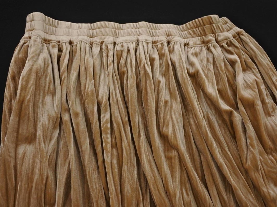 Ron Herman ロンハーマン ベロア プリーツ スカート sizeS/ベージュ ◇■ ☆ fib6 レディース_画像2