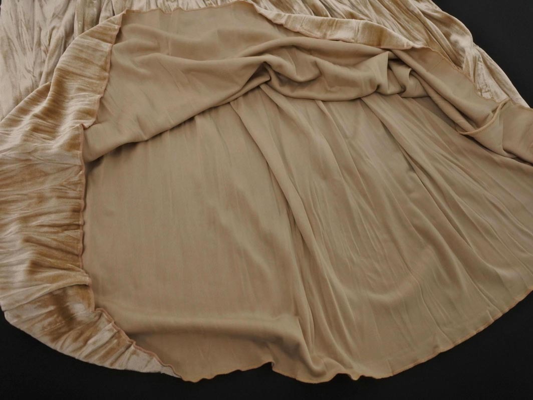 Ron Herman ロンハーマン ベロア プリーツ スカート sizeS/ベージュ ◇■ ☆ fib6 レディース_画像3