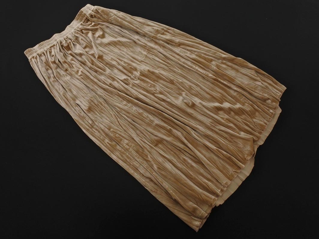 Ron Herman ロンハーマン ベロア プリーツ スカート sizeS/ベージュ ◇■ ☆ fib6 レディース_画像5