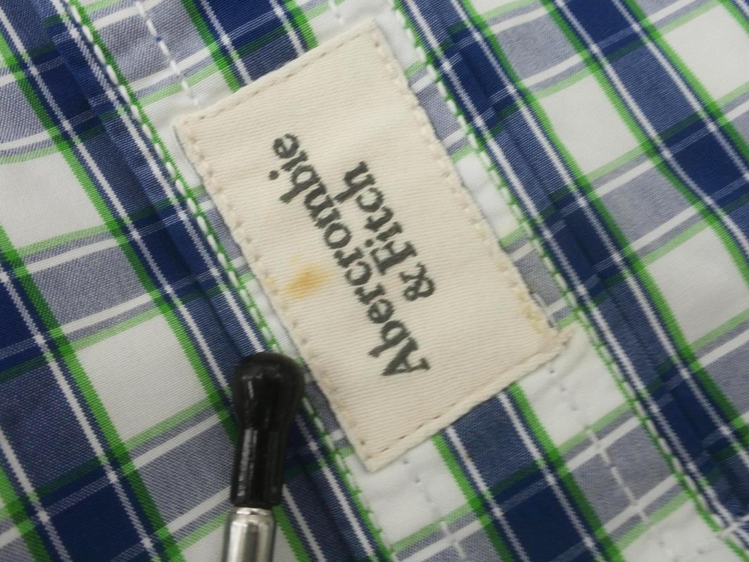 Abercrombie & Fitch アバクロンビー＆フィッチ チェック ボタンダウン シャツ sizeM/紺ｘ緑ｘ白 ◇■ ☆ fib7 メンズ