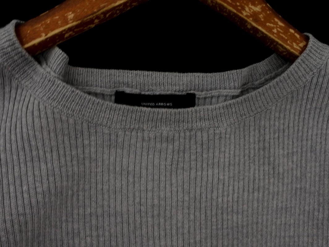 green label relaxing グリーンレーベルリラクシング ユナイテッドアローズ リブ ニット カットソー グレー ◇■ ☆ fib8 レディース_画像3