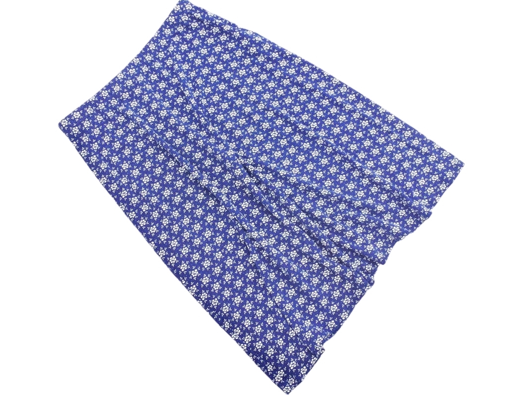 ネコポスOK agnes b アニエスベー 花柄 Aライン 台形 スカート size2/紺 ■◇ ☆ fib9 レディース_画像1