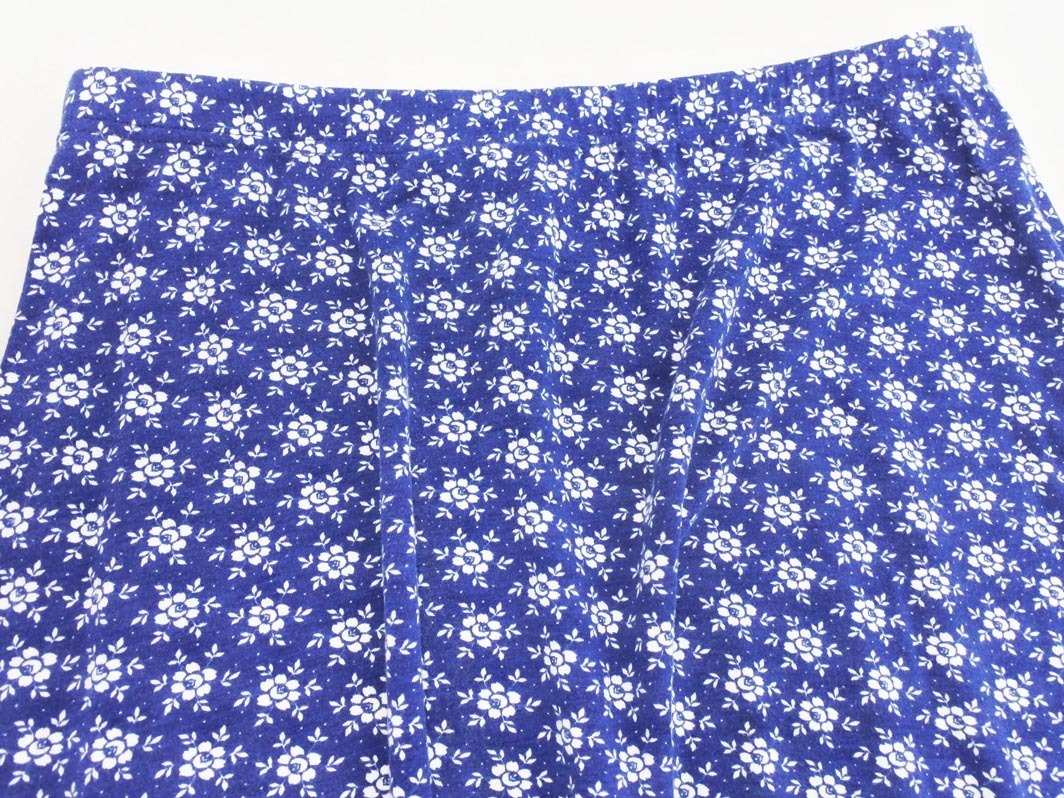 ネコポスOK agnes b アニエスベー 花柄 Aライン 台形 スカート size2/紺 ■◇ ☆ fib9 レディース_画像3