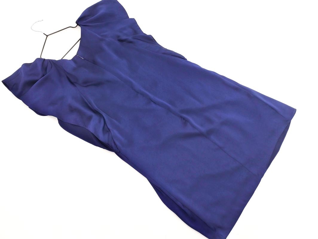 SHIPS シップス little black リトル ブラック ノースリーブ フリル ワンピース sizeS/紺 ■◆ ☆ fib9 レディース