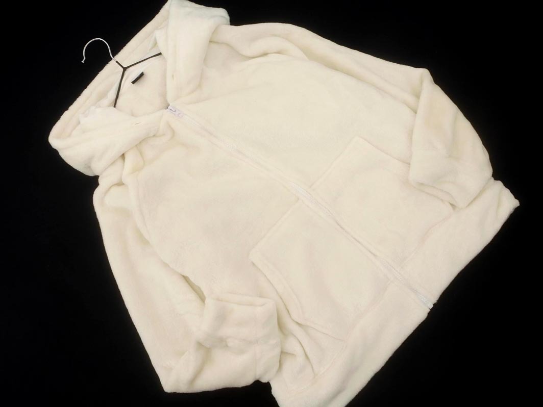 OPAQUE オペーク miffy ボア 刺繍 耳付き ジップアップ パーカー sizeF/白 ◇■ ☆ fib9 レディース_画像2