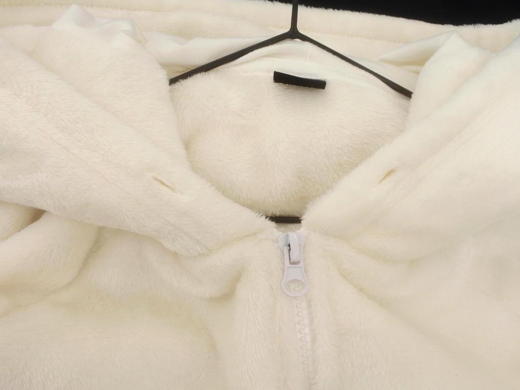 OPAQUE オペーク miffy ボア 刺繍 耳付き ジップアップ パーカー sizeF/白 ◇■ ☆ fib9 レディース_画像3