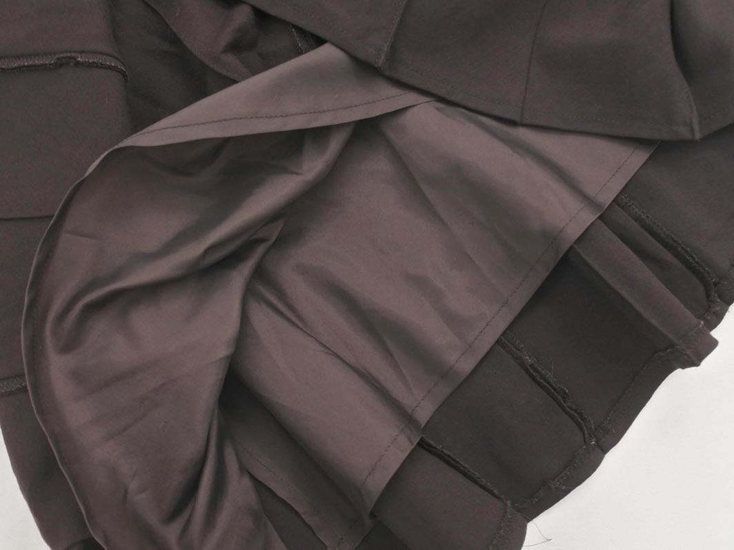 ネコポスOK KUMIKYOKU 組曲 ウール混 タック フレア スカート size1/茶 ◇■ ☆ fib9 レディース