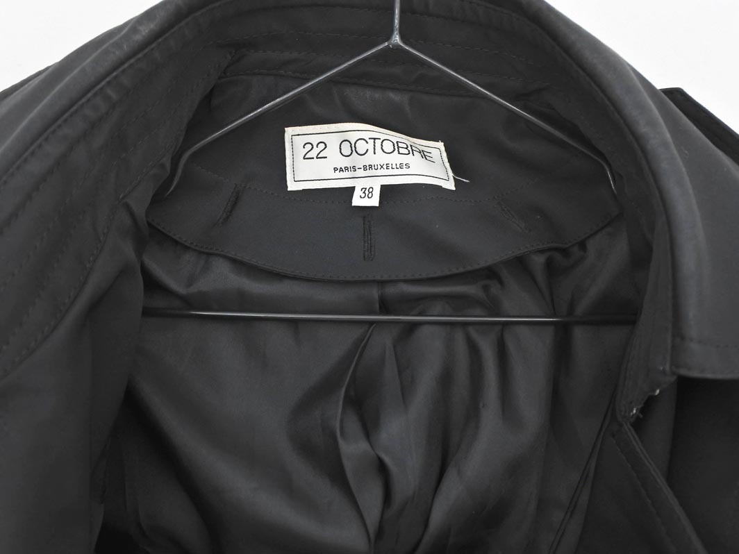 22 OCTOBRE 22 Okt -bru ремень имеется тренчкот size38/ чёрный *# * fib9 женский 