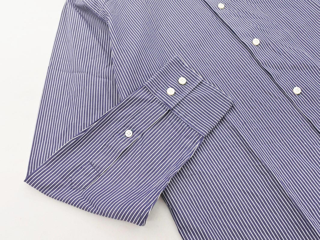 HUGO BOSS ヒューゴ?ボス ストライプ シャツ size39/紺 ◇■ ☆ fib9 メンズ