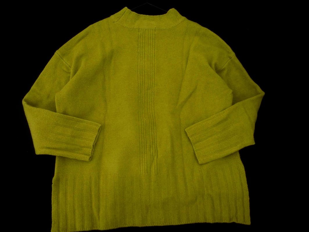 AZUL BY MOUSSY アズールバイマウジー ワイド幅 ニット セーター sizeM/黄緑 ◇■ ☆ fib8 レディース_画像4
