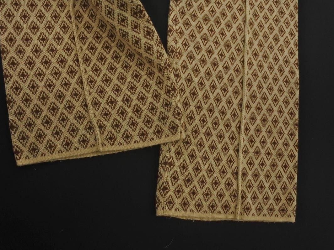 センスオブプレイス アーバンリサーチ 総柄 デニムポケット 刺 ニット イージー パンツ sizeF/ベージュ ◇■ ☆ fic2 レディース_画像2