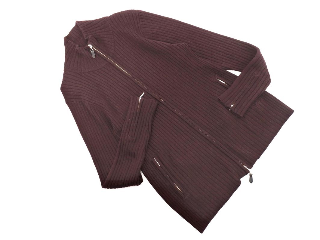 INED イネド HOMME ウール混 ジップアップ ニット ジャケット size3/ボルドー ◇■ ☆ fic2 メンズ_画像1