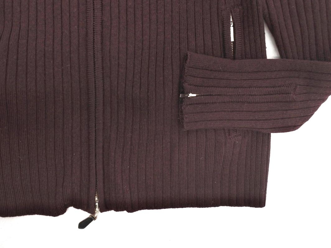 INED イネド HOMME ウール混 ジップアップ ニット ジャケット size3/ボルドー ◇■ ☆ fic2 メンズ_画像2