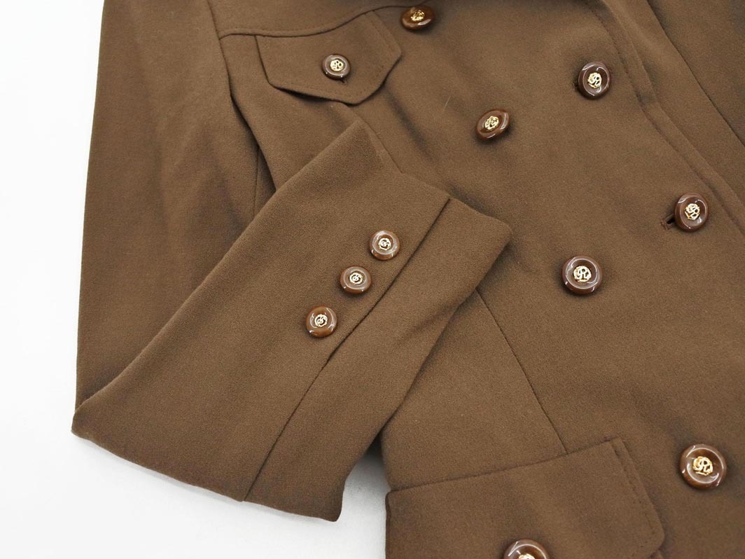 ROPE ロペ ウール100% ステンカラー コート size9AT/茶 ◇■ ☆ fic2 レディース_画像2