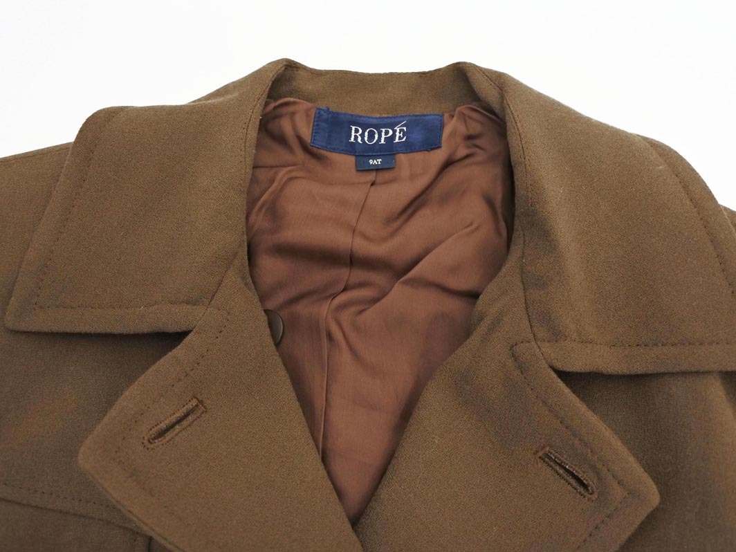 ROPE ロペ ウール100% ステンカラー コート size9AT/茶 ◇■ ☆ fic2 レディース_画像3