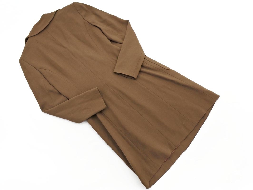 ROPE ロペ ウール100% ステンカラー コート size9AT/茶 ◇■ ☆ fic2 レディース_画像6