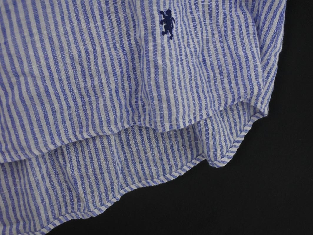 ネコポスOK GYMPHLEX ジムフレックス 大きいサイズ ストライプ ブラウス シャツ size14(M)/白ｘ青 ◇■ ☆ fic2 レディース_画像4