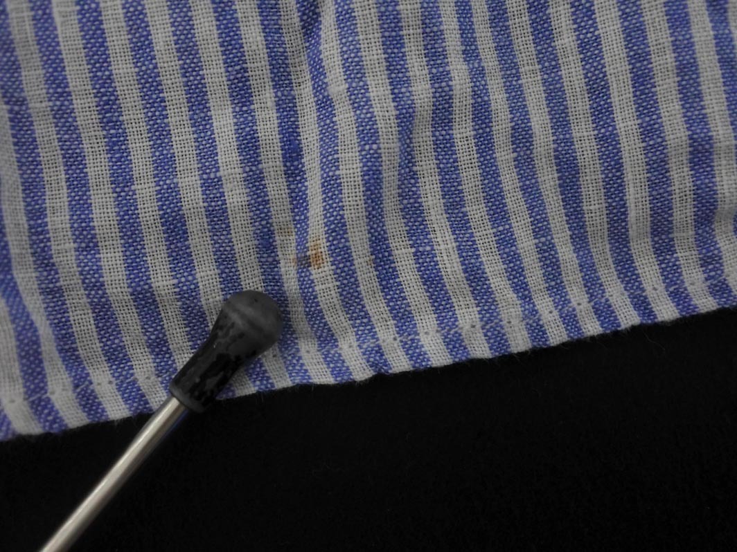 ネコポスOK GYMPHLEX ジムフレックス 大きいサイズ ストライプ ブラウス シャツ size14(M)/白ｘ青 ◇■ ☆ fic2 レディース_画像7