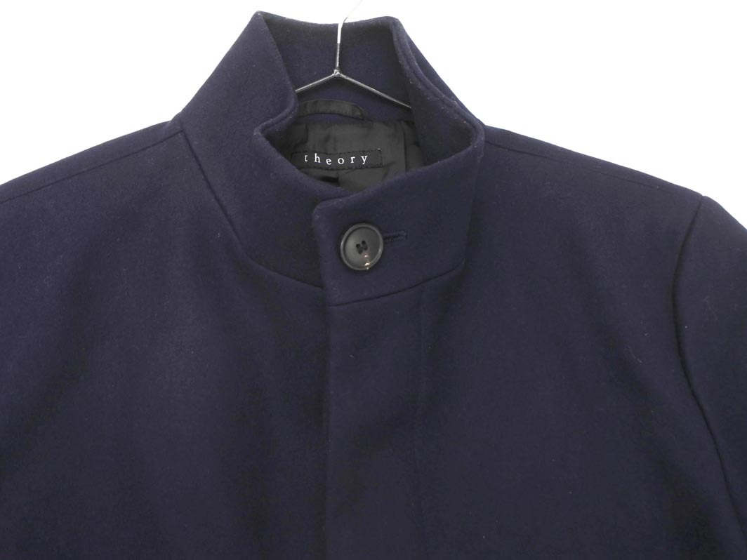 theory теория шерсть . воротник-стойка пальто sizeXS/ темно синий *#* * fic2 мужской