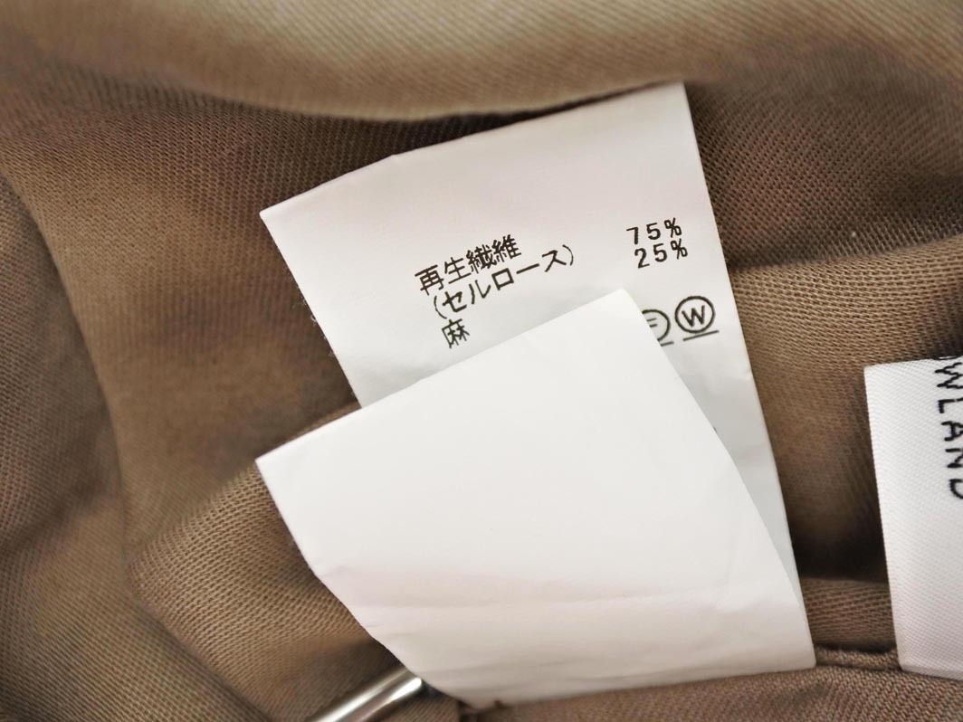 MACPHEE マカフィー トゥモローランド リネン混 ギャザー シャツ ワンピース size36/カーキ ■◇ ☆ fic4 レディース_画像6