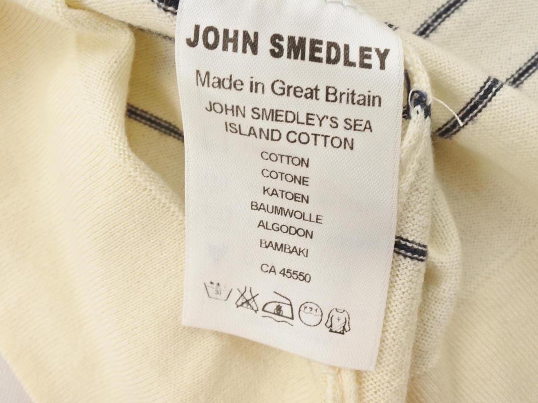 JOHN SMEDLEY ジョンスメドレー ボーダー カーディガン sizeS/紺ｘアイボリー ◇■ ☆ fic4 レディース_画像7