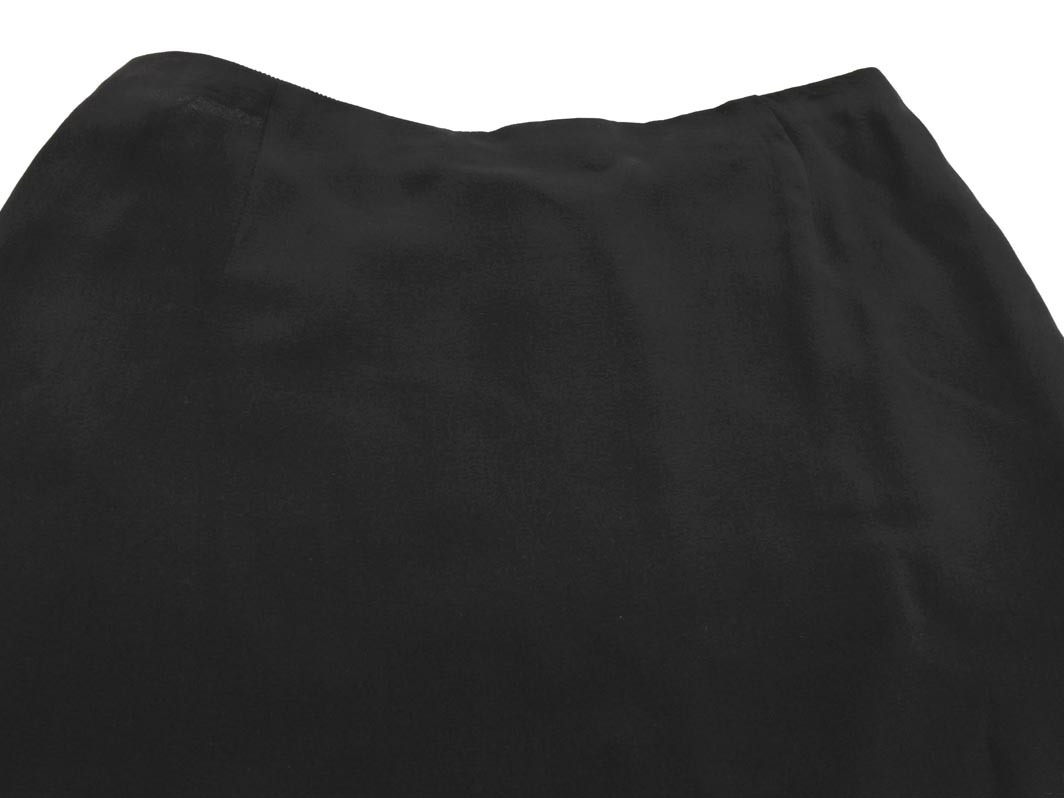 Akris アクリス シルク100% スカート size40/黒 ■◇ ☆ fic4 レディース