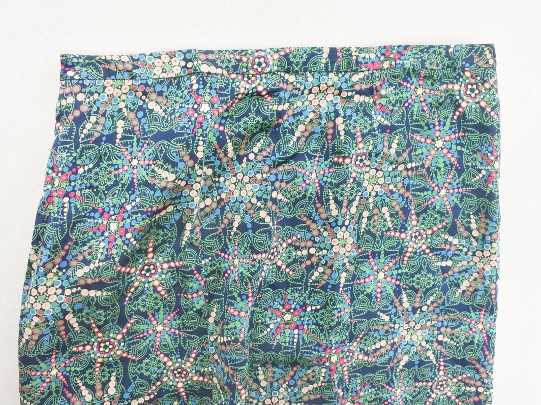 MARC JACOBS マークジェイコブス シルク100% 総柄 スカート size4/紺 ■■ ☆ fic4 レディース_画像3