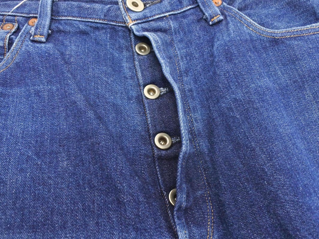 johnbull ジョンブル ボタンフライ テーパード デニムパンツ sizeM/青 ■■ ☆ fic4 メンズ