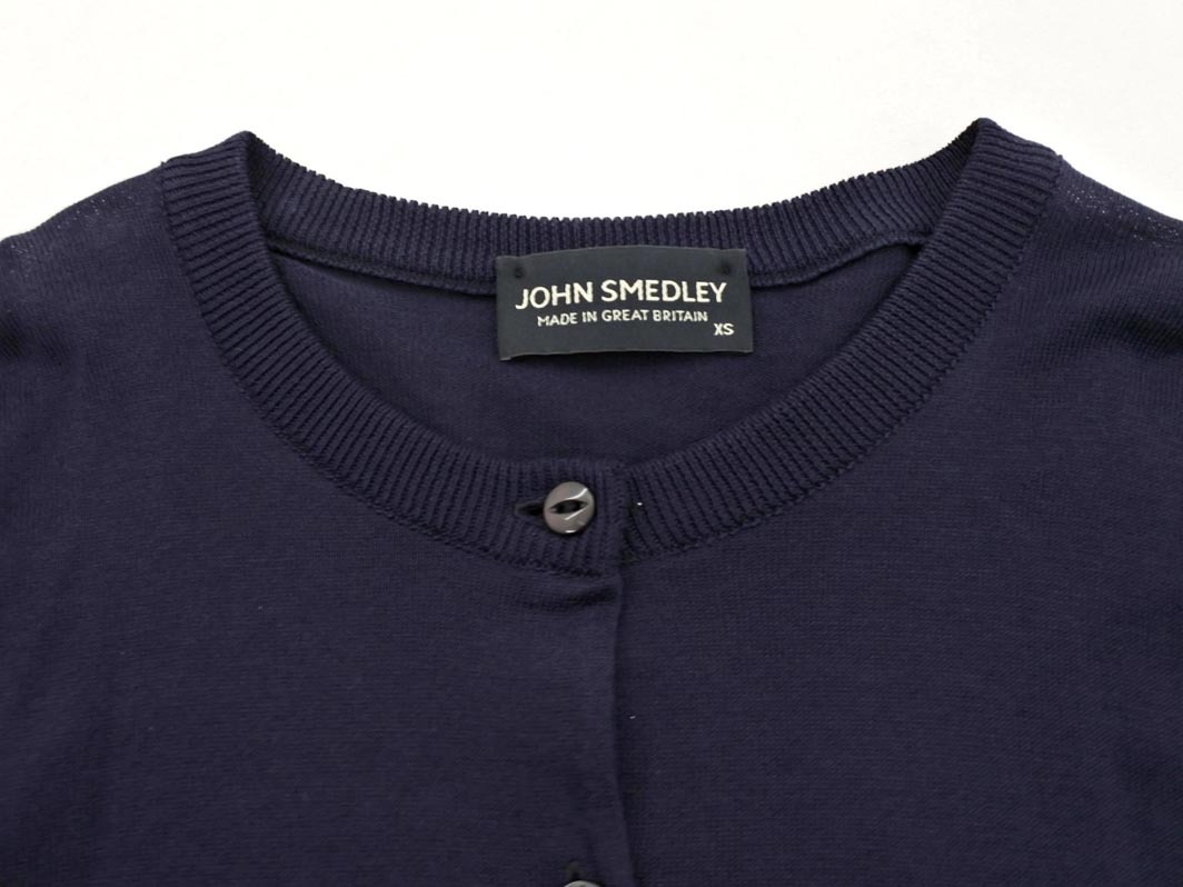 JOHN SMEDLEY ジョンスメドレー カーディガン sizeXS/紺 ■◇ ☆ fic4 レディース_画像2