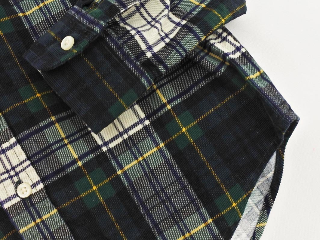 Ralph Lauren ラルフローレン ベロア チェック ボタンダウン シャツ sizeM(150cm)/緑ｘ紺 ◇■ ☆ fic4 男の子_画像2