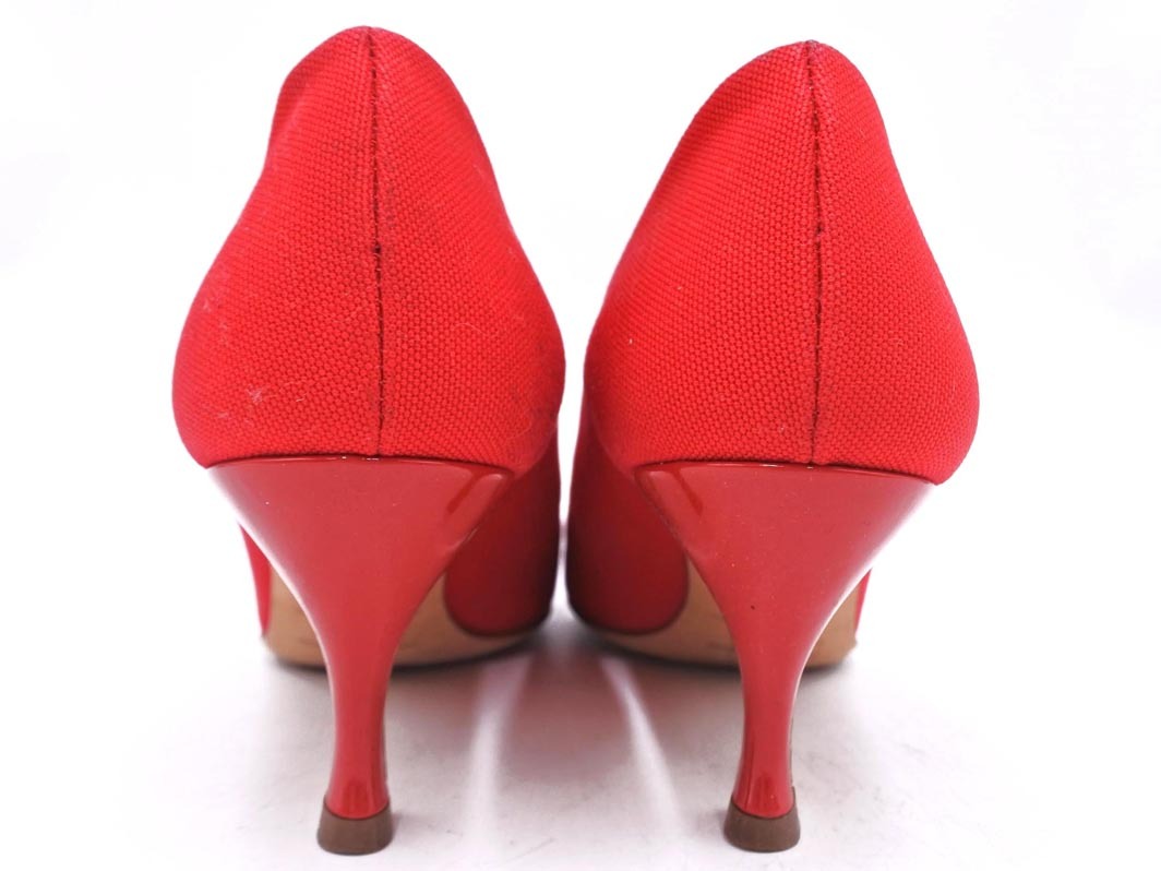 ARMANI COLLEZIONI Armani koretsio-ni парусина пряжка туфли-лодочки size35(22.5cm примерно )/ красный #* * fic4 женский 