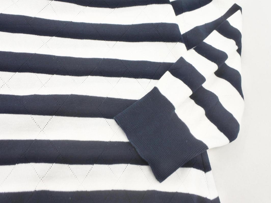 ESCADA エスカーダ 7分袖 ボーダー ニット セーター sizeS/白ｘ紺 ■◇ ☆ fic4 レディース_画像3