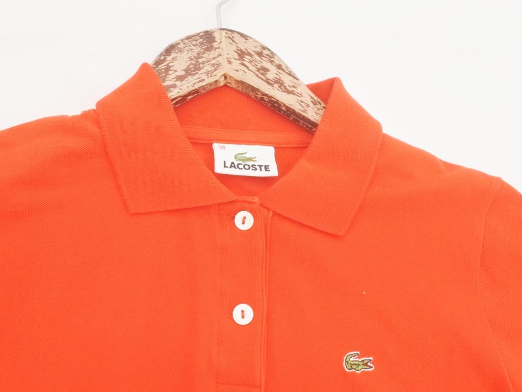 ネコポスOK LACOSTE ラコステ カノコ ポロシャツ size38/赤 ■◆ ☆ ffc6 レディース