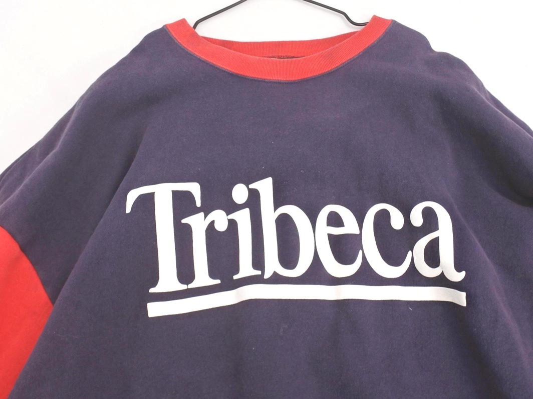 MOUSSY Moussy обратная сторона ворсистый принт футболка тренировочный sizeF/ темно-синий x красный *# * fic6 женский