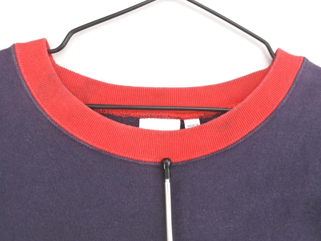 MOUSSY Moussy обратная сторона ворсистый принт футболка тренировочный sizeF/ темно-синий x красный *# * fic6 женский