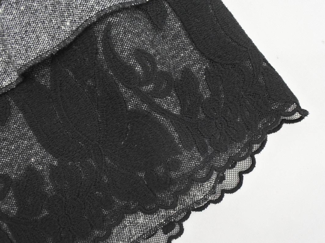 ネコポスOK COMME CA DU MODE コム サ デ モード シルク混 レース ティアード スカート size9/グレー ◇■ ☆ fic5 レディース